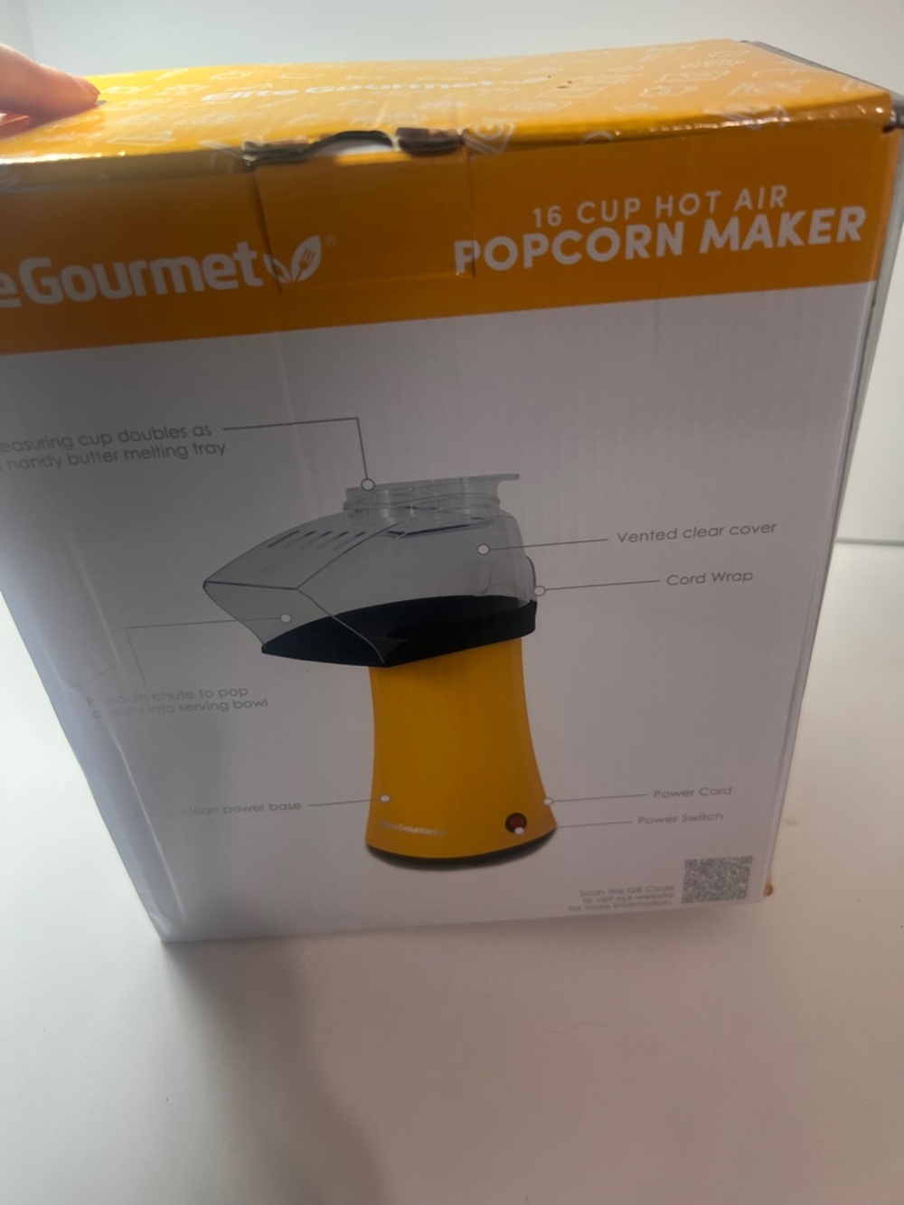 Popcorn Maker Elite Gourmet New. 16 cup hot air. New in box - Picture 3 of 5